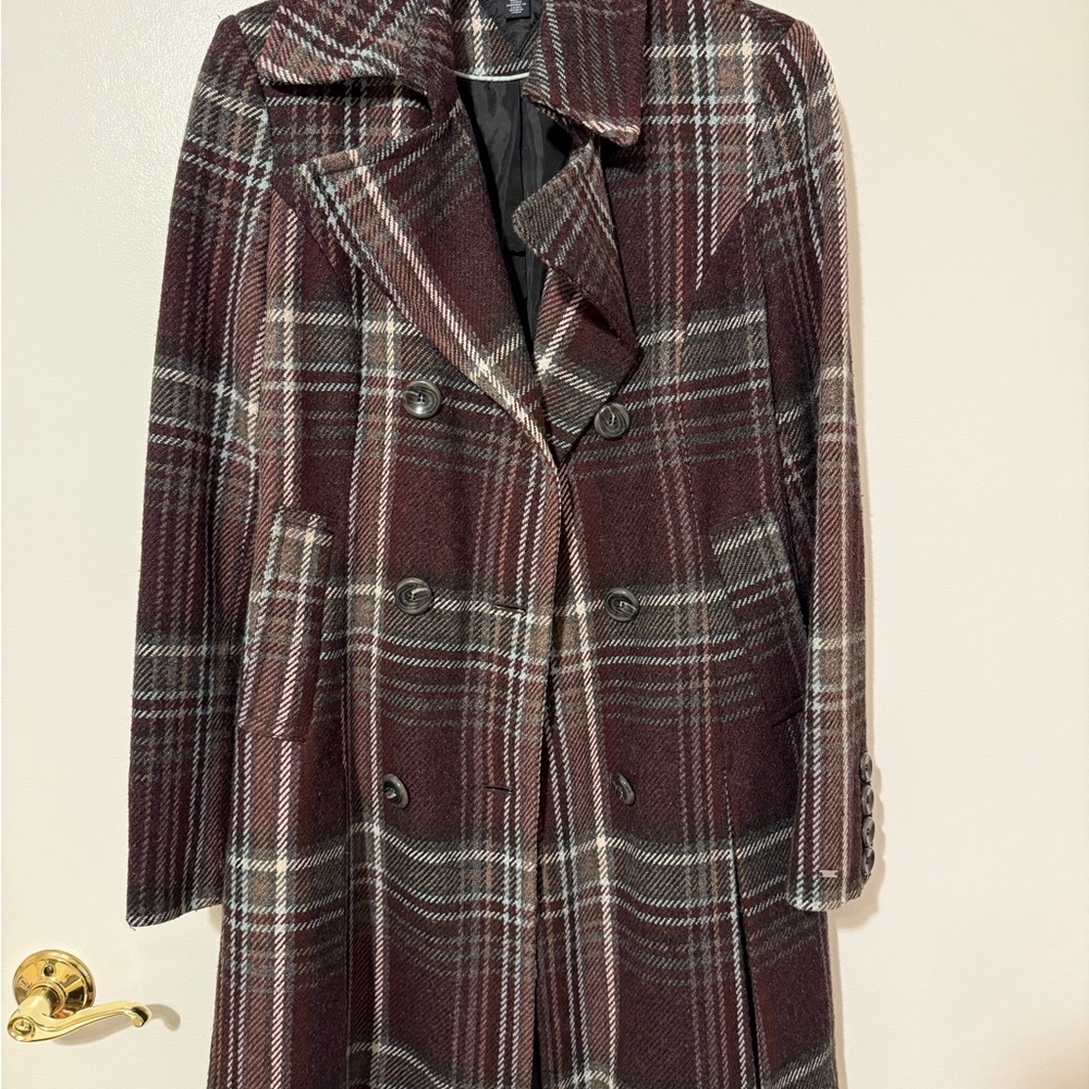 Tommy Hilfiger plaid wool peacoat, size 6